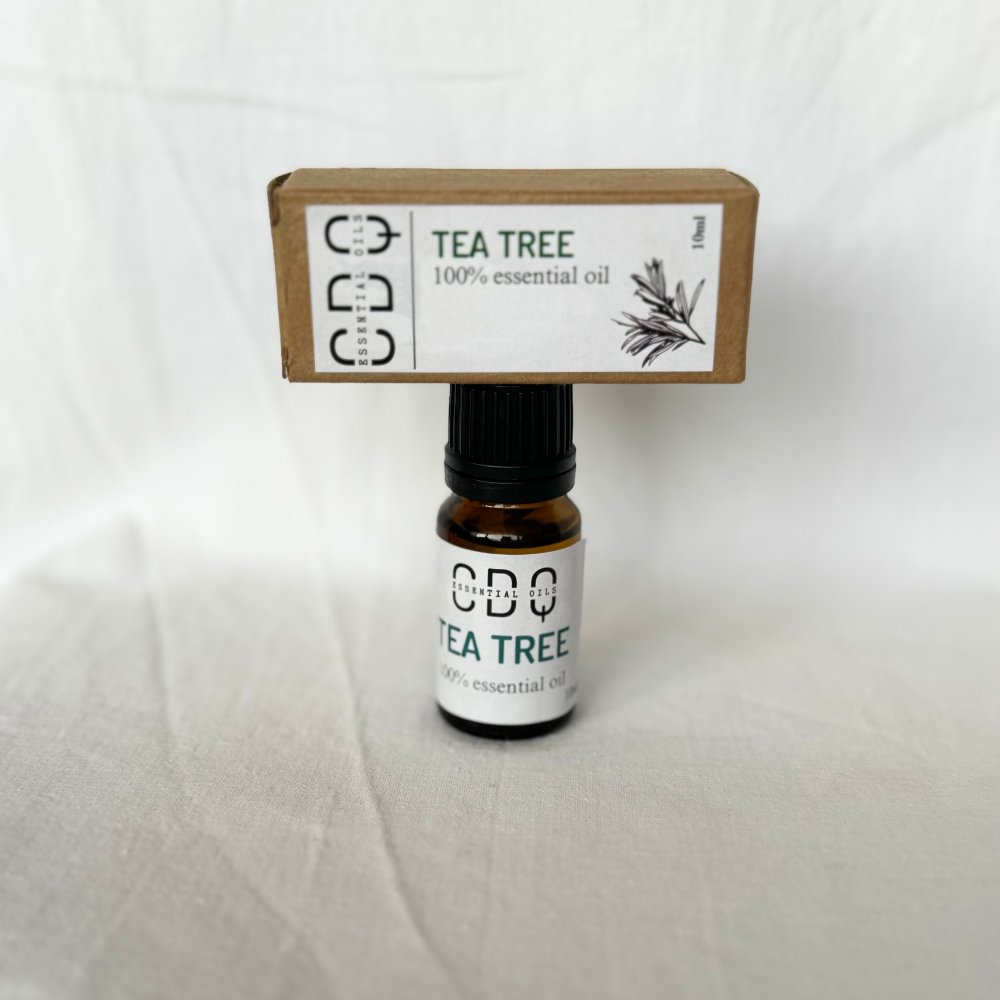 Tea Tree Essential Oil Bottle for acne and natural cleansing
