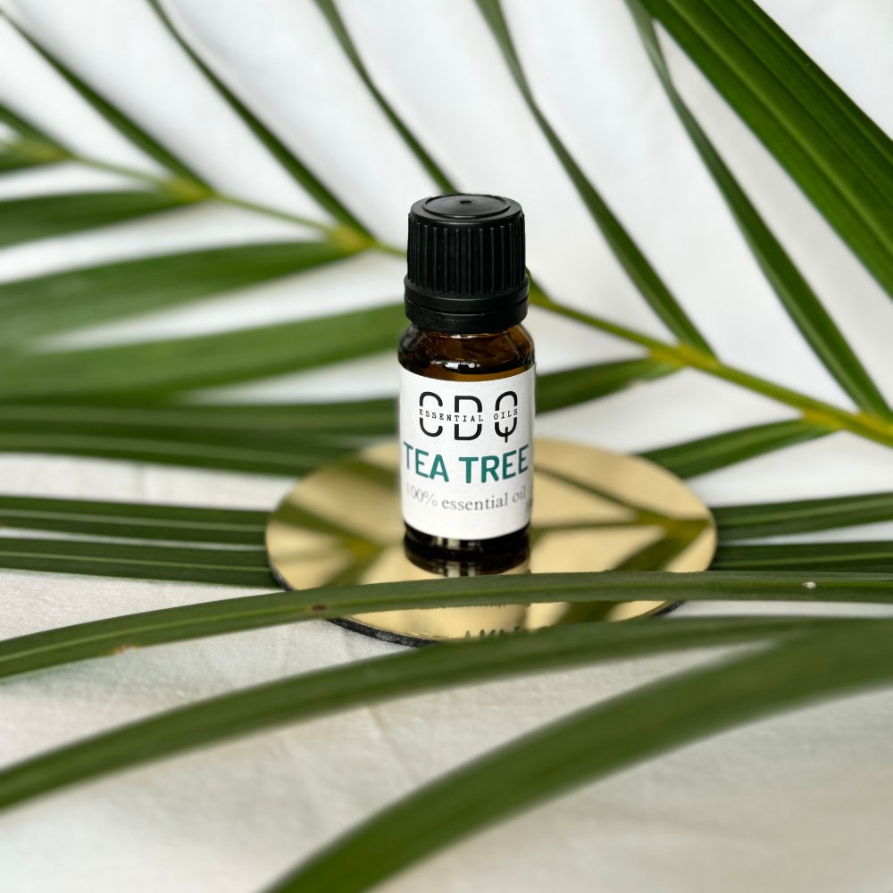 Tea Tree Essential Oil Bottle for acne and natural cleansing