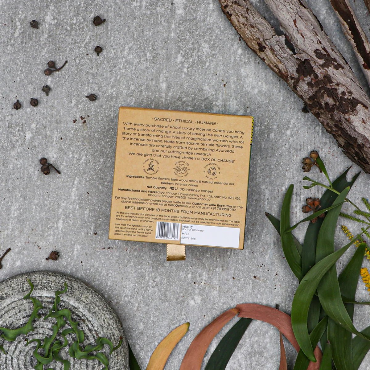PHOOL NATURAL INCENSE CONES - EUCALYPTUS - HappyRuH