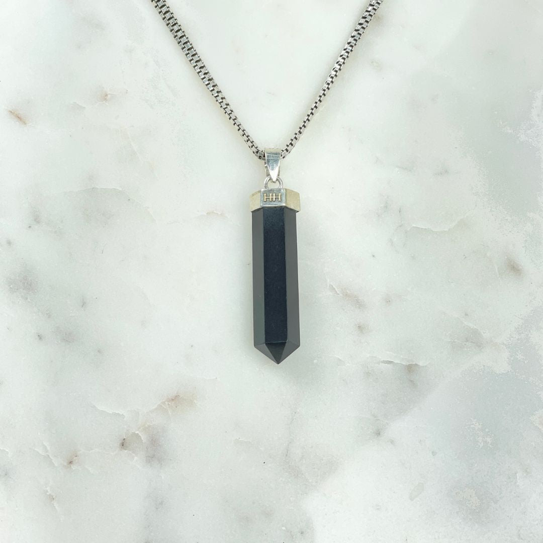 Silver Pendant - Black onyx