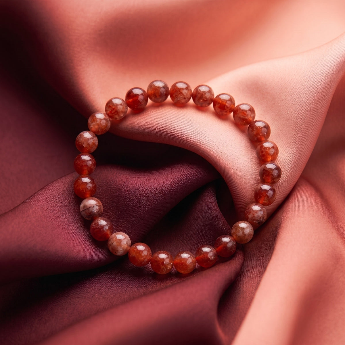 Sunstone 8MM Beads Bracelet