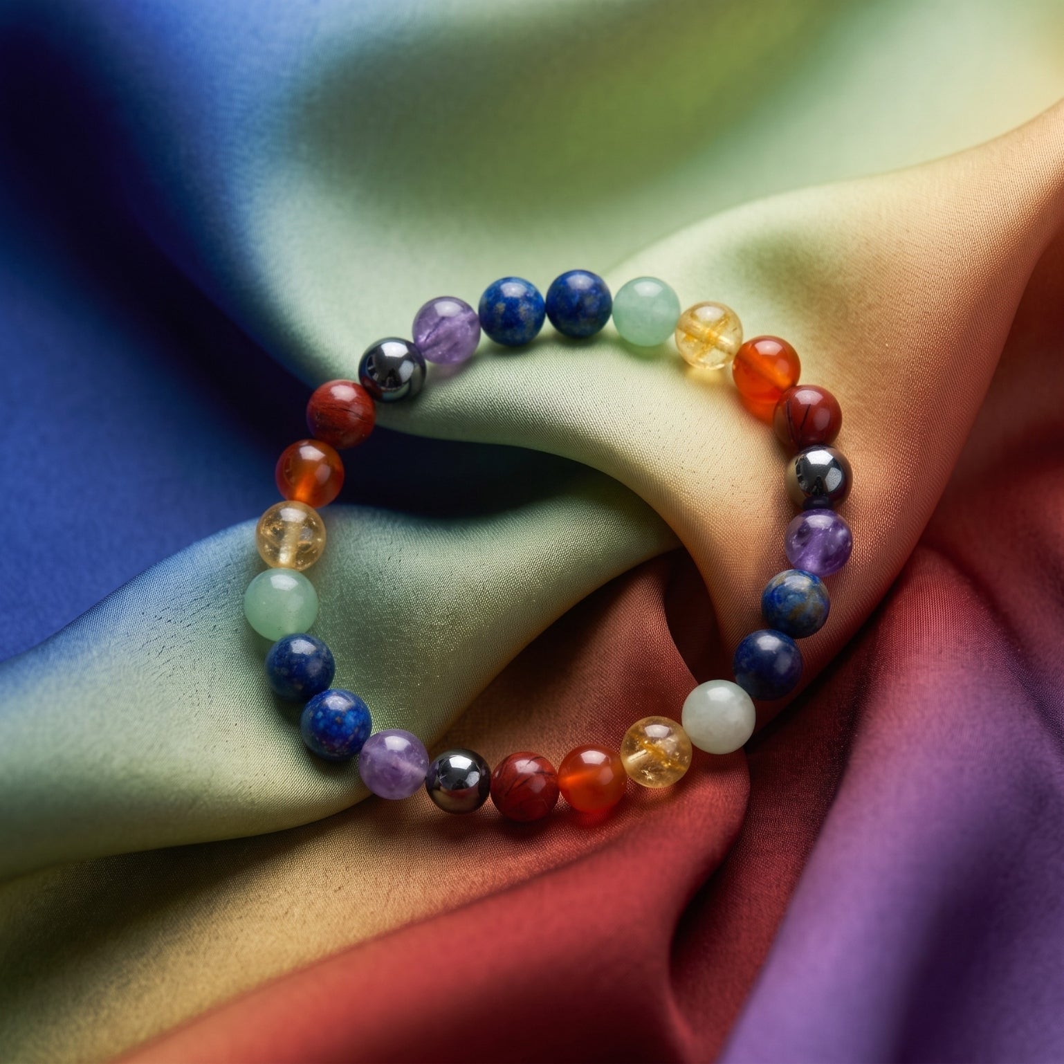 Seven Chakra AAA Beads Bracelet