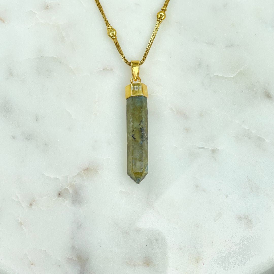 Gold Pendant - Labradorite