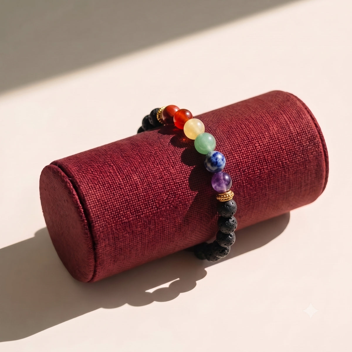 Seven Chakra Lava Bracelet