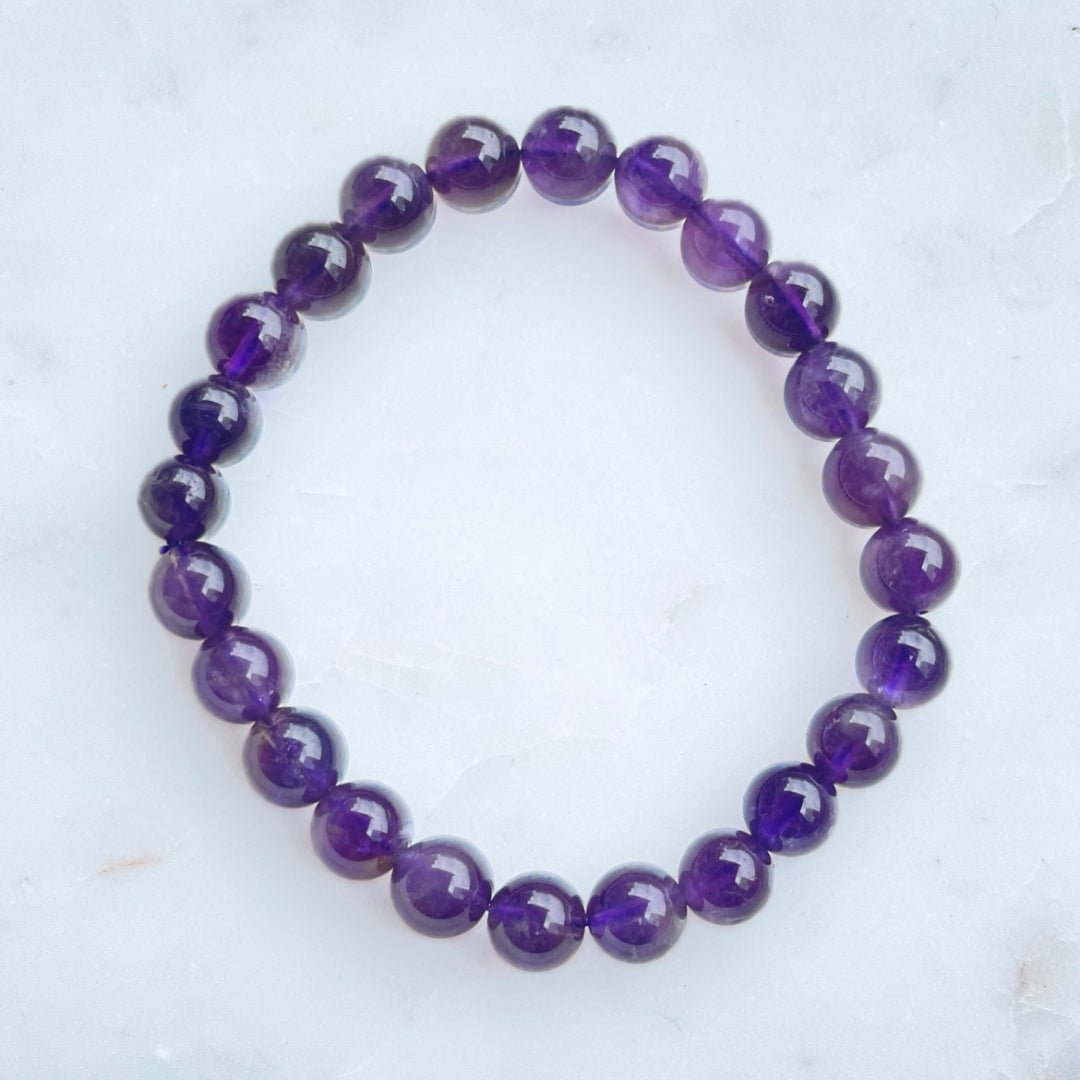 Amethyst AAA 8MM Beads Bracelet - HappyRuH