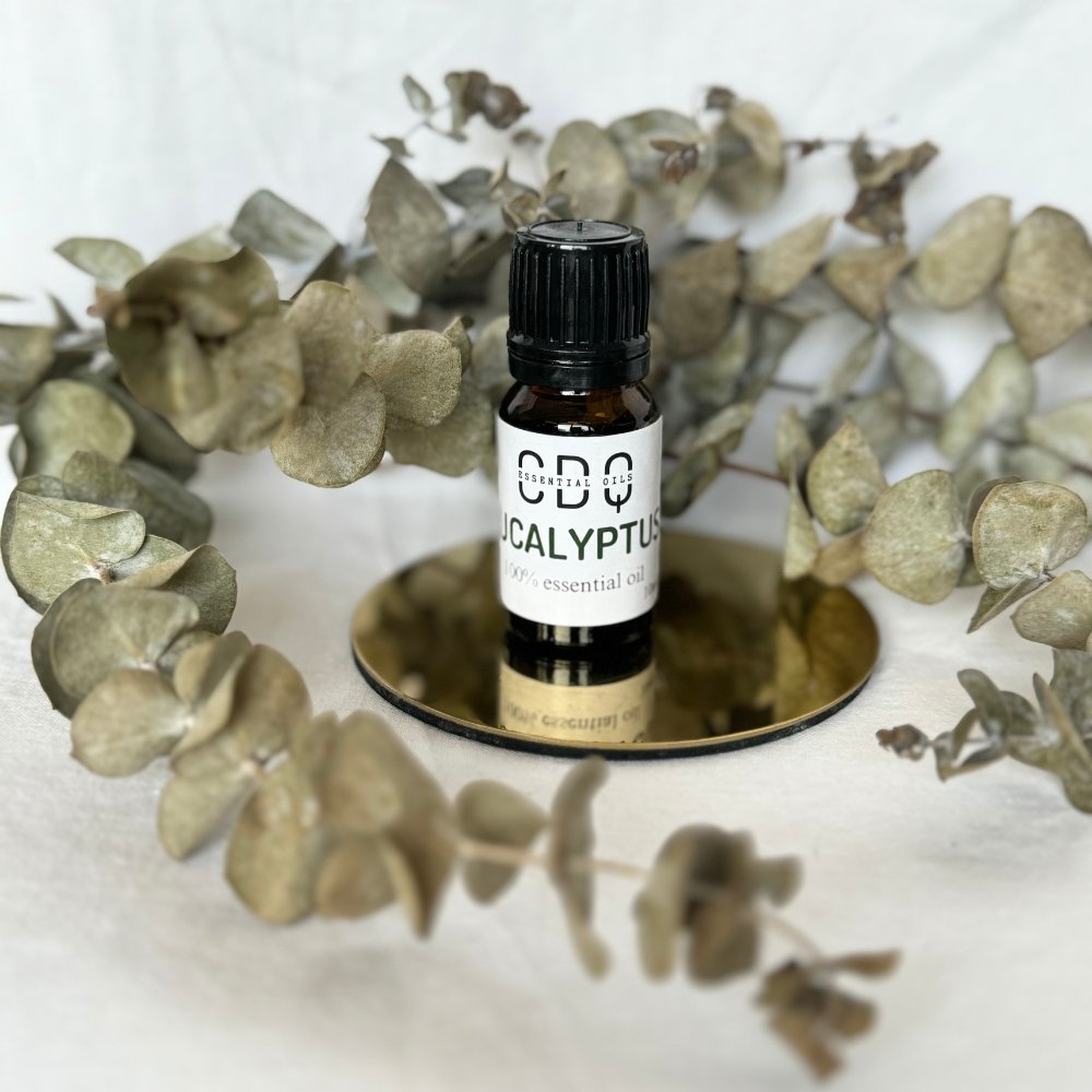 Bottle of 100% Pure Eucalyptus Essential Oil - Aromatherapy, Stress Relief, and Congestion Support