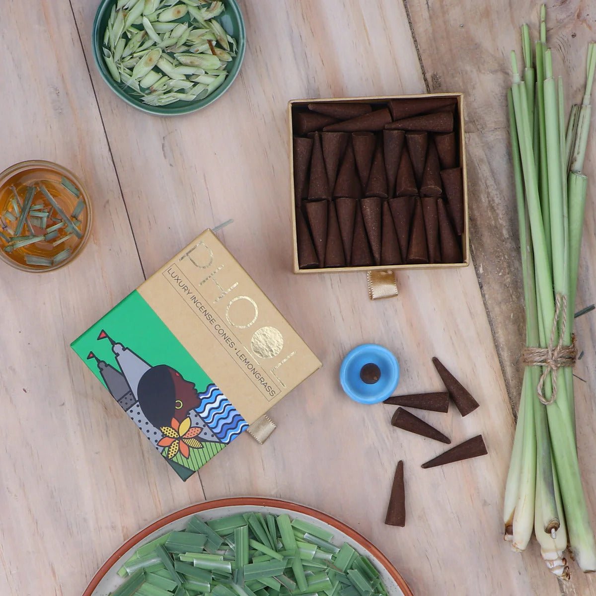 PHOOL NATURAL INCENSE CONES - LEMONGRASS - HappyRuH