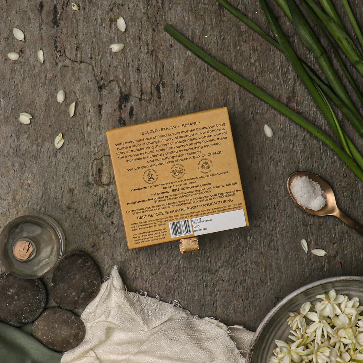 PHOOL NATURAL INCENSE CONES - NARGIS - HappyRuH