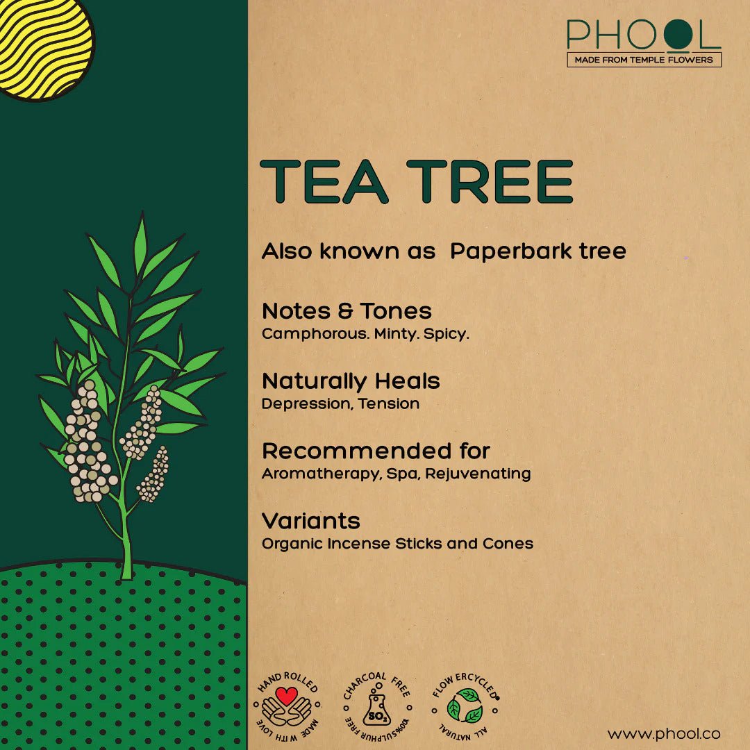 PHOOL NATURAL INCENSE CONES – TEA TREE - HappyRuH