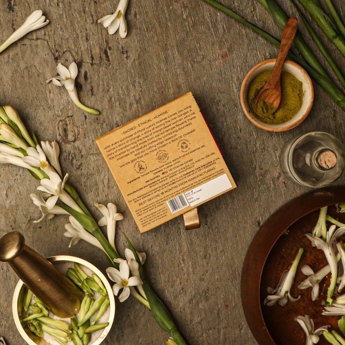 PHOOL NATURAL INCENSE CONES - TUBEROSE - HappyRuH