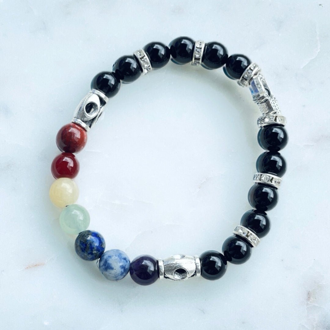 Seven Chakra Hamsa Bracelet - HappyRuH