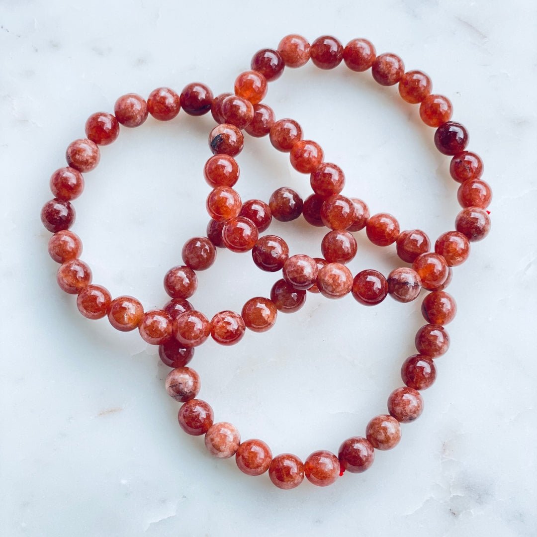 Sunstone 8MM Beads Bracelet - HappyRuH